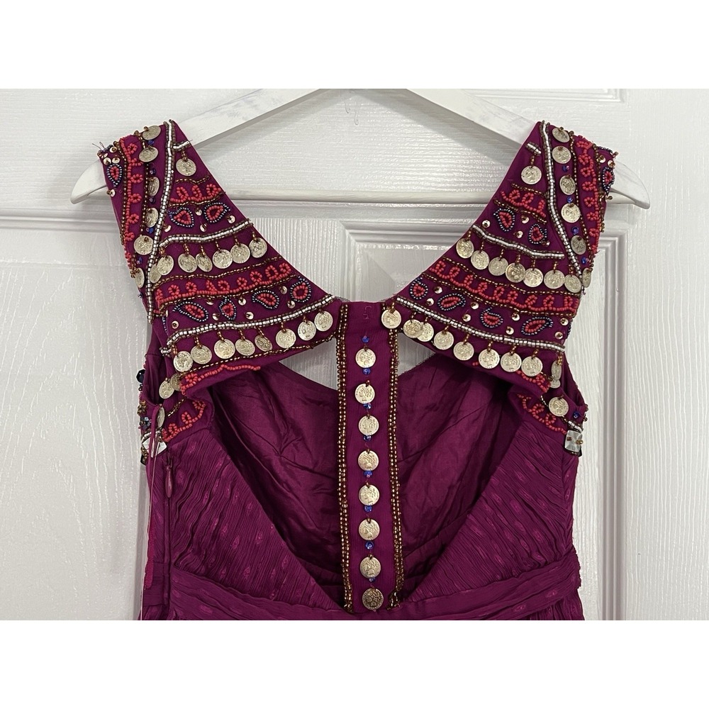 Free People Beaded Coin Dress Boho Fairycore Whimsigoth Festival Babydoll Gypsy - Picture 8 of 16